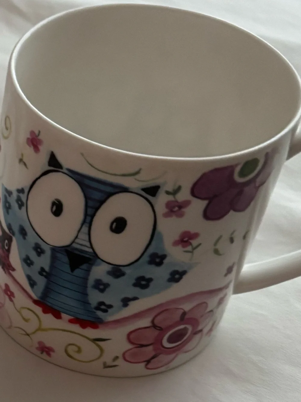 Blue Owl Floral Ceramic Mug - Unbranded